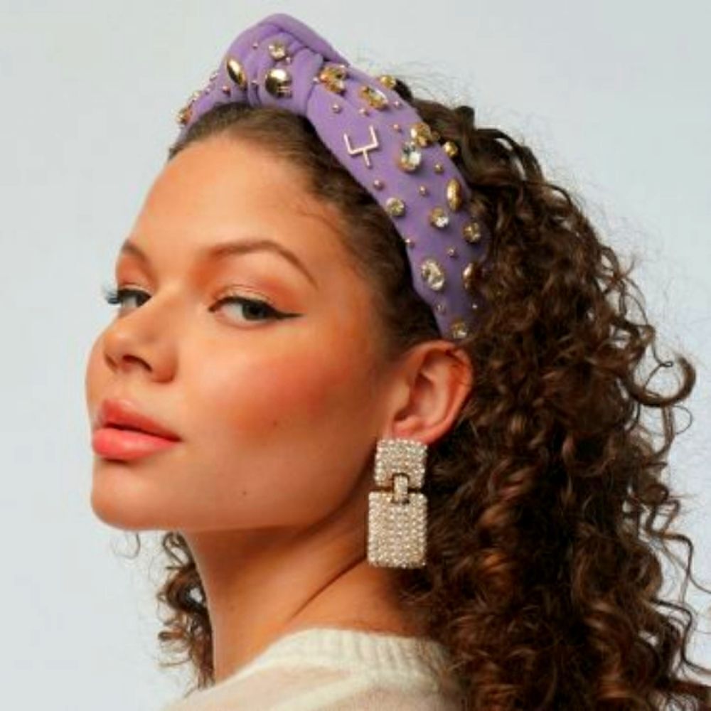 NEW Lele Sadoughi Football Rhinestone Knot Headband superball
